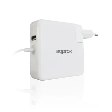 Approx Cargador para MacBook 45W/60W/85W Tipo C con Puerto USB adicional 5V 2.1A Approx Cargador para MacBook 45W/60W/85W Tipo C con Puerto USB adicional 5V 2.1A